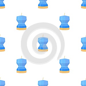Blue candle pattern seamless vector