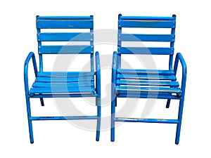 Blue Cannes chairs isolated