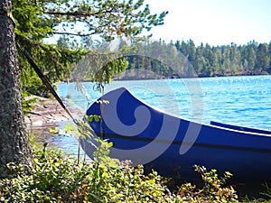 Blue canoe