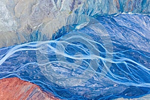 Blue canyon riverbed