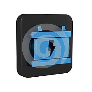 Blue Car battery icon isolated on transparent background. Accumulator battery energy power and electricity accumulator