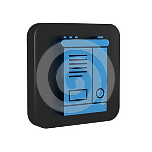 Blue Car battery icon isolated on transparent background. Accumulator battery energy power and electricity accumulator