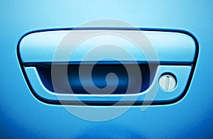 Blue Car Door Handle