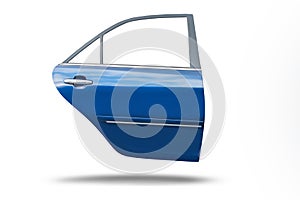 Blue car door isolated