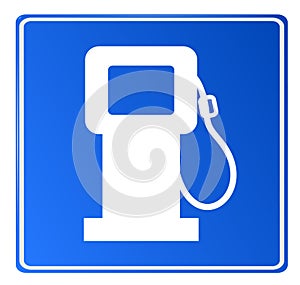 Blue car fuel signal, vector