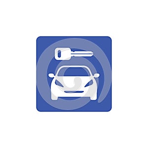 Blue car rental sign vector