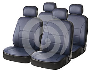 Blue car seats isolated on white