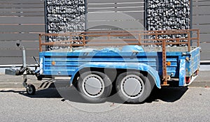 Blue car trailer