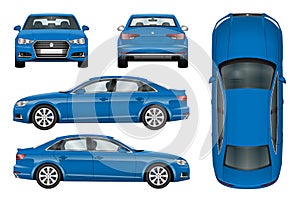 Blue car vector template