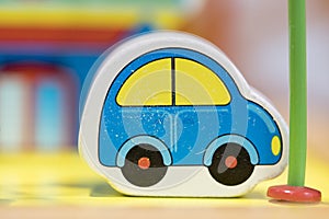 Blue Car Wooden Toy - Play set Educational toys for preschool in