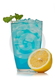 Blue Caracao Cocktail and mint