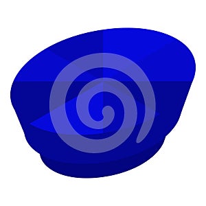 Blue carat gem icon, isometric style photo