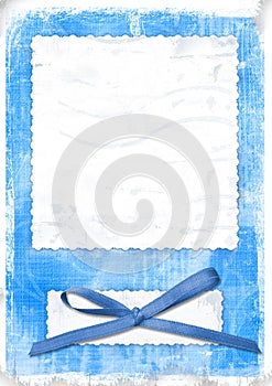 Blue card for greeting in style retro