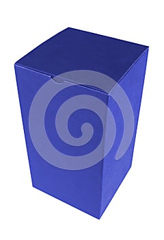 Blue cardboard box