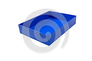 Blue cardboard box isolated on white. Transparent png additional format