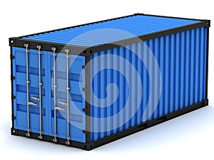 Blue cargo container