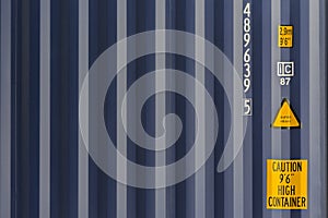 Blue cargo ship container texture