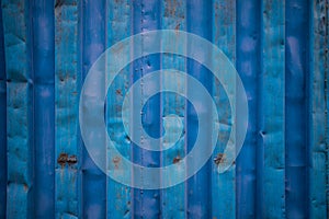 Blue cargo ship container texture close up without labels
