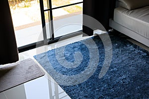 Blue carpet softness texture decoration floor interior