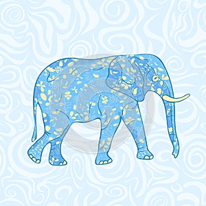 Blue Cartoon Elephant