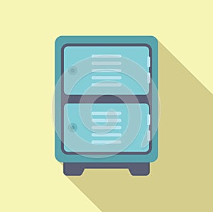 Blue cases finance icon flat vector. Save protect