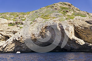 Blue cave in the Cabrera island