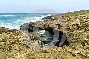 The blue cave in Dor HaBonim Beach Nature Reserve