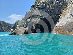 Blue cave on Faro Island in Arraial do Cabo