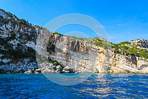 Blue caves at the cliff of Zakynthos island, Greece