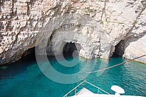 Blue caves in greece