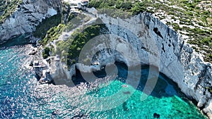 Blue Caves located between Aghios Nikolas and Cape Skinnari.