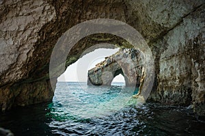 Blue caves, Zakinthos, Greece photo