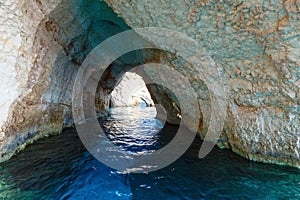 The Blue Caves in Zakynthos (Greece)