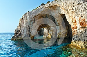 The Blue Caves in Zakynthos (Greece)