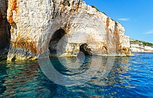 The Blue Caves in Zakynthos (Greece)