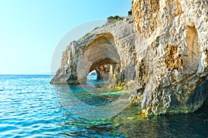 The Blue Caves in Zakynthos (Greece)