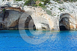 The Blue Caves in Zakynthos (Greece)