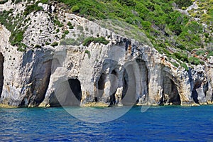 Blu grotta un ionico il mare isola punto di riferimento attrazioni grecia. paese balneare 