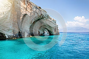 The blue caves of Zakynthos island, Greece