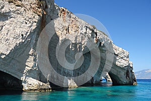 Blue caves on Zakynthos island, Greece.