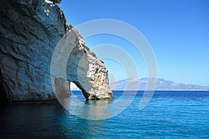 Blue caves on Zakynthos island, Greece.