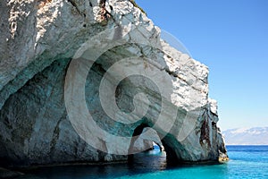 Blue caves on Zakynthos island, Greece.