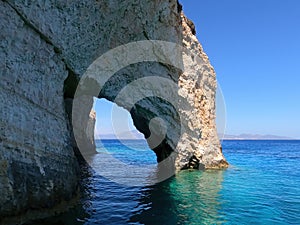 Blue caves on Zakynthos island, Greece.