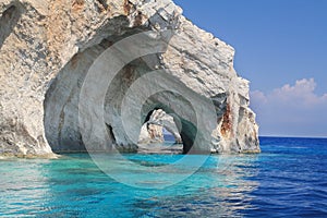 Blue caves on Zakynthos island, Greece