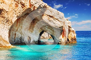 Blue caves, Zakynthos island photo