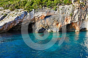 Blue Caves in Zakynthos island, Greece