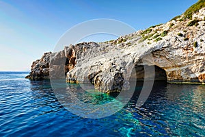 Blue Caves in Zakynthos island, Greece