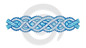 Blue Celtic Knotwork Horizontal Border, vector design Generative AI