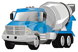 Blue cement truck