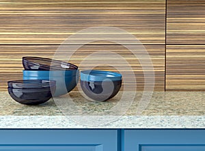 Blue ceramic kitchenware.